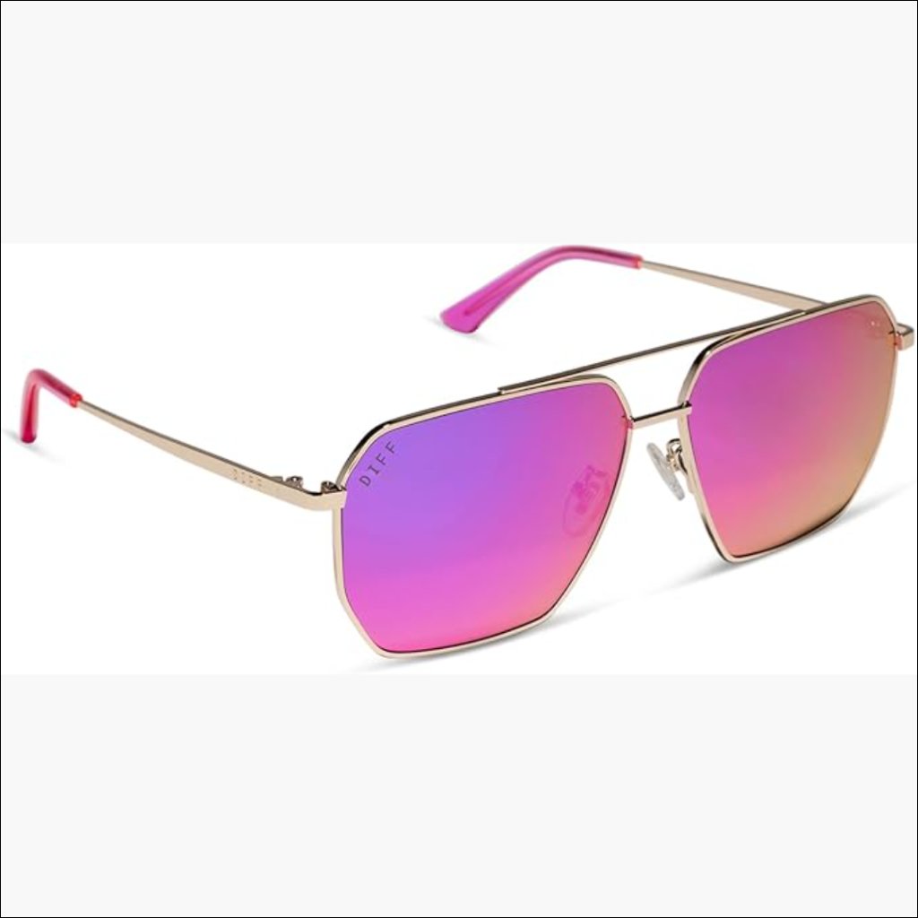 Oversized Navigator Sunglasses With Uv400 Protection, Modern Metal Frames